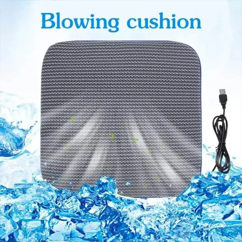 Summer Car Seat 3D Honeycomb Breathable Cushion USB Interface Fan Blowing Comfortable Cool Cushion for Car Home Seat Cushion Oasis Select