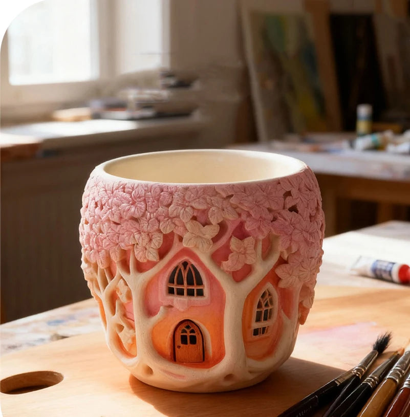 DIY Silicone Molds For Resin Casting: Aromatic Candle Cups, Vases, Storage Containers, Treehouse, Plaster Cups Oasis Select