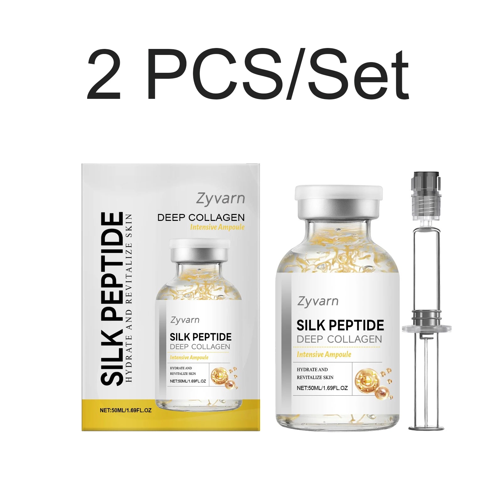 50ml Silk Peptide Collagen Serum Lifting Ampoule Tighten Skin Reduce Fine Lines Firming Elasticity Korean Skin Care Face Serum Oasis Select 2 PCS