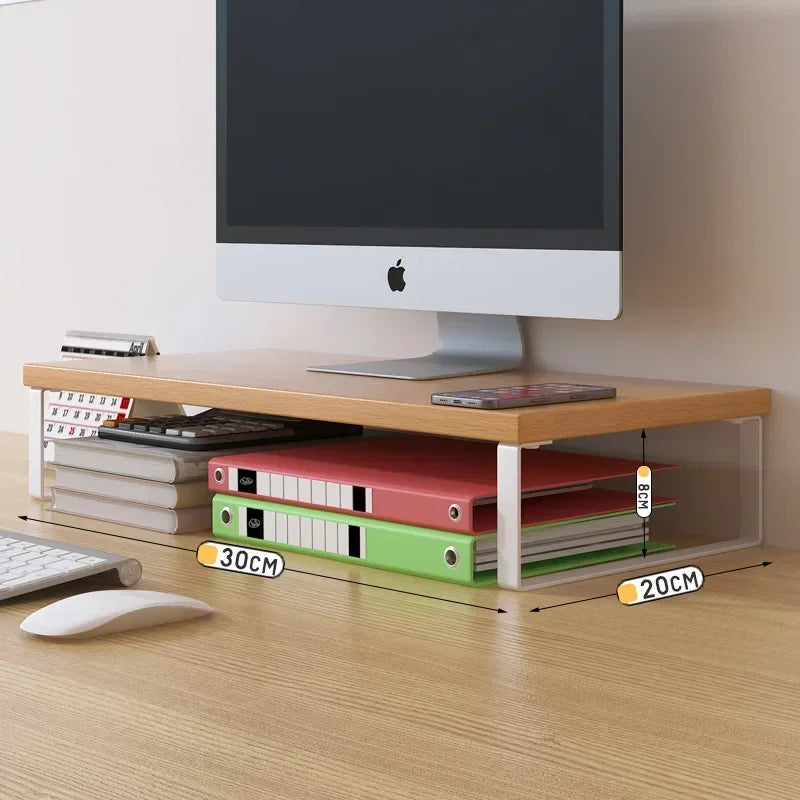 Wood Monitor Stand & Desk Organizer Shelf – 30/40/50cm