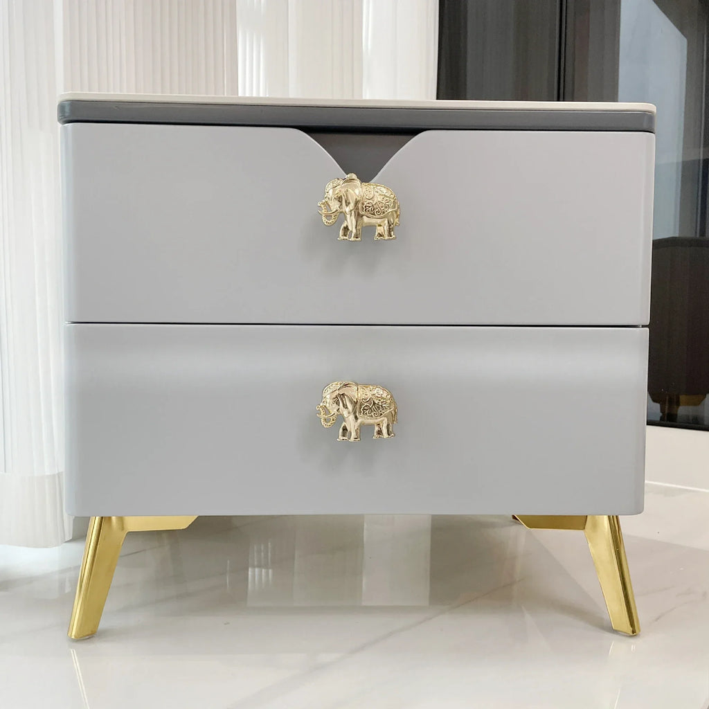 Elephant Knob and Handle Solid Zinc Alloy Single Hole Cabinet Drawer Furniture Handles Retro Cupboard Pulls Oasis Select golden 1pcs