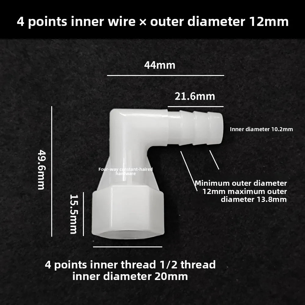 4~20mm PP Elbow Connectors Aquarium Tank Fittings Air Pump Aerator Pagoda Joint Garden Irrigation Medical Hose Joints Oasis Select 12mm 10 PCS