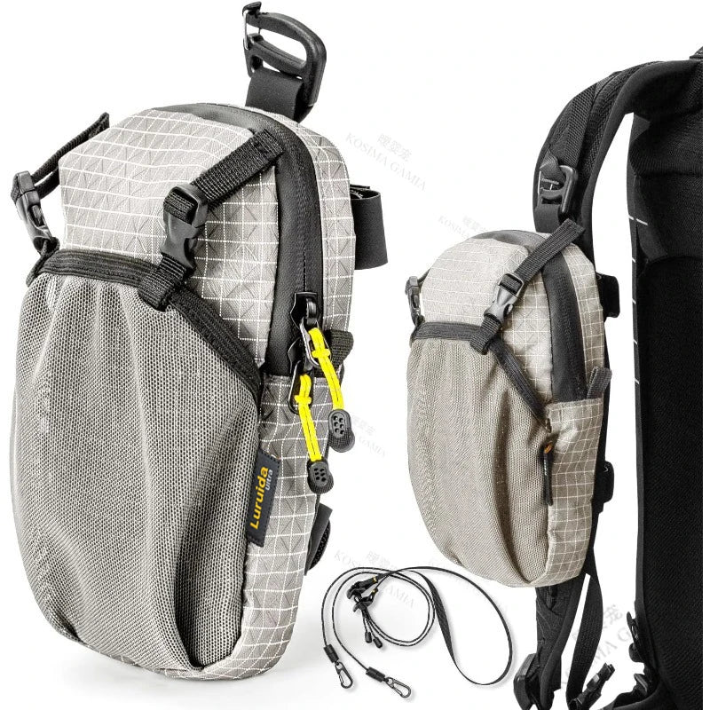 Water Bottle Holder Phone Pocket Outdoor Waterproof Adjustable Strap Nylon Backpack Shoulder Pouch for Cycling Hiking Camping Oasis Select