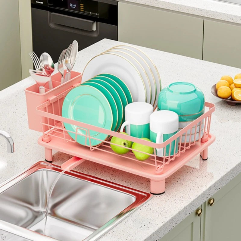 Kitchen Dish Storage Rack Dish Drain Rack Ash Powder Drain Basket Sink Dish Shelf Oasis Select