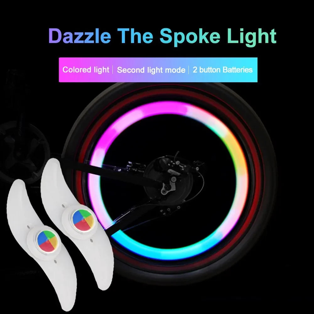 Colorful Bike Wheel Spoke Light Waterproof MTB Balance Bicycle Light LED Tyre Tire Flash Lights Warning Cycling Lamp Oasis Select