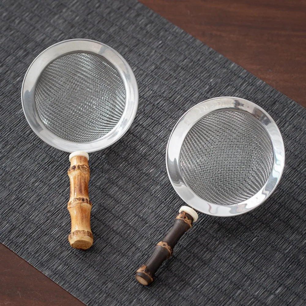 New Stainless Steel Matcha Sifter Very Fine Mesh Easy to Clean Fine Mesh Strainer Bamboo Rust-Proof Cocktail Sieve for Kitchen Oasis Select