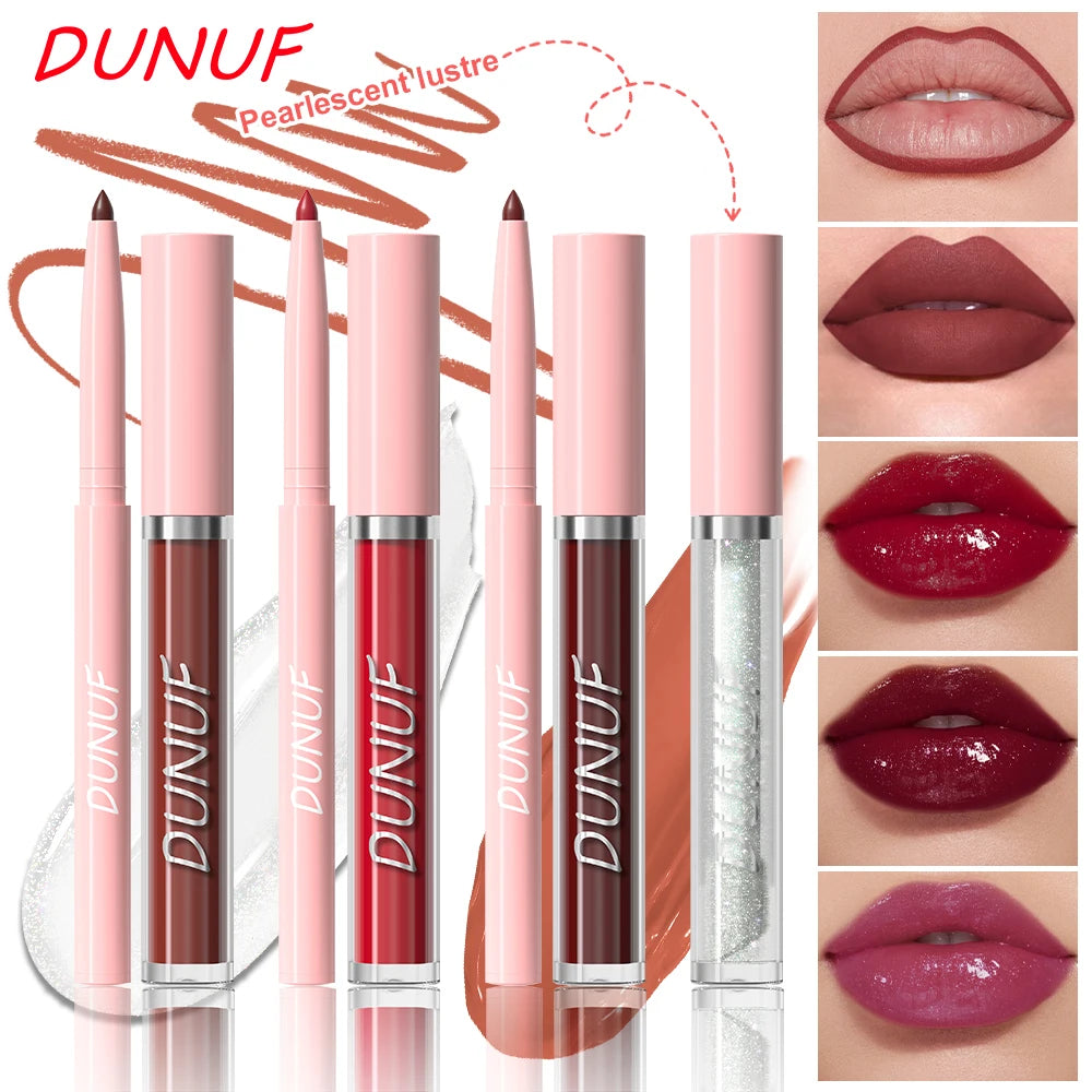 Lip Gloss Lip Liner Lip Oil 3pc/set: Matte Lipstick Waterproof Moisturizing Long Lasting Nude Y2K Christmas Valentine's Day Gift Oasis Select