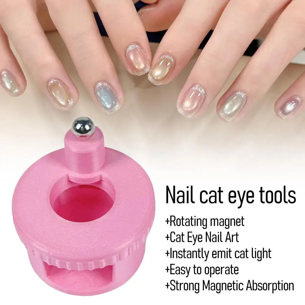 Rotating Cat Eye Nail Magnet Tool – Wide Beam Glass Bead Effect Nail Art Magnet Tool Oasis Select