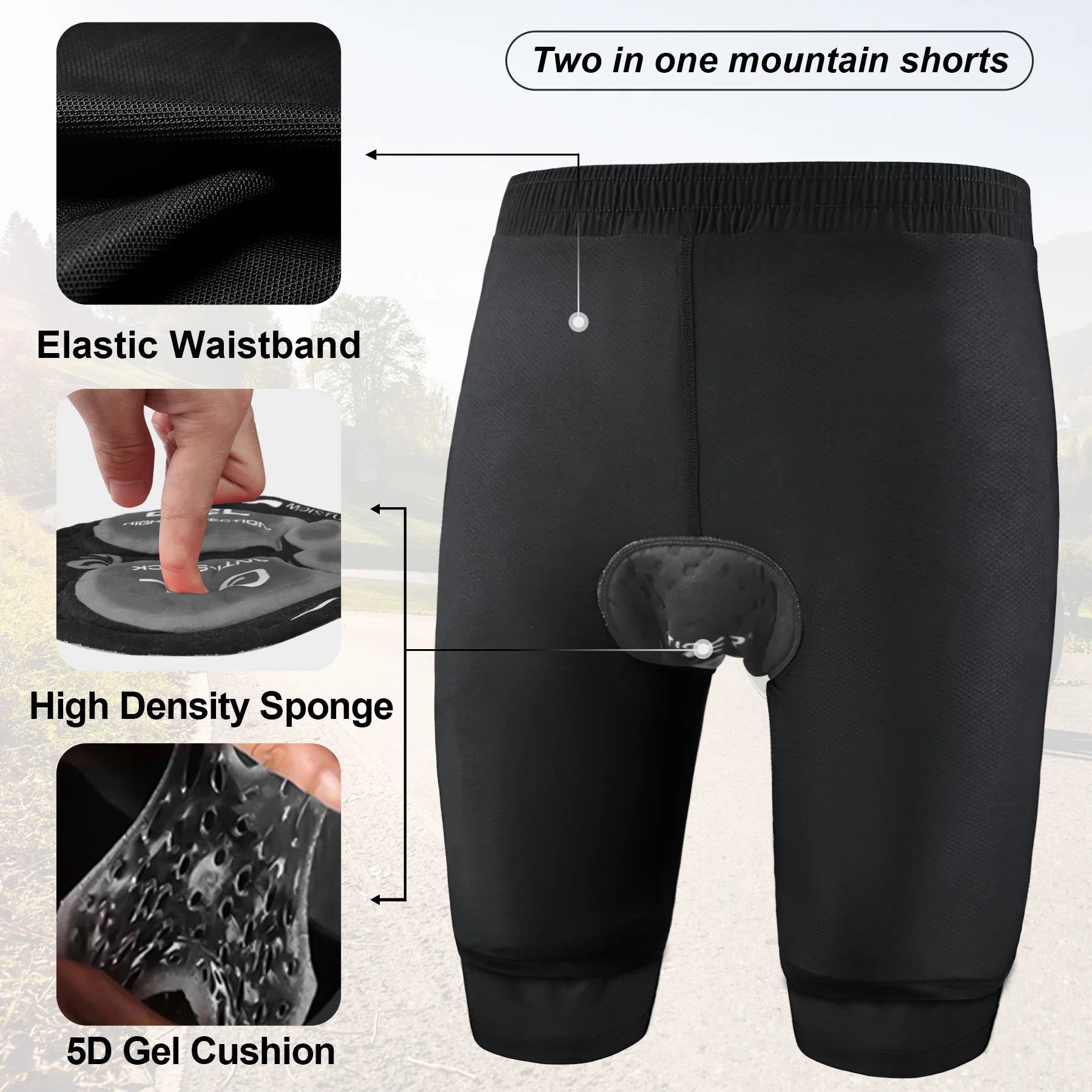 X-TIGER Men's Cycling Shorts Breathable Silicone Pads Shockproof MTB Bicycle Shorts Off road Motorcycle Racing Cycling Clothing Oasis Select