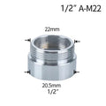 Water Faucet Coupler 1/2 To M16 M18 M20 M22 M24 M28 M32 Thread Connector Conversion Tap Adapter Fitting Bubbler Kitchen Bathroom Oasis Select A-M22 External
