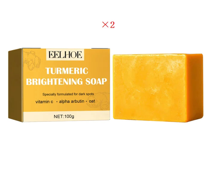 Eelhoe Turmeric Face Soap – Brighten Skin & Fade Dark Spots Facial Cleansing Soap Oasis Select 2pcs