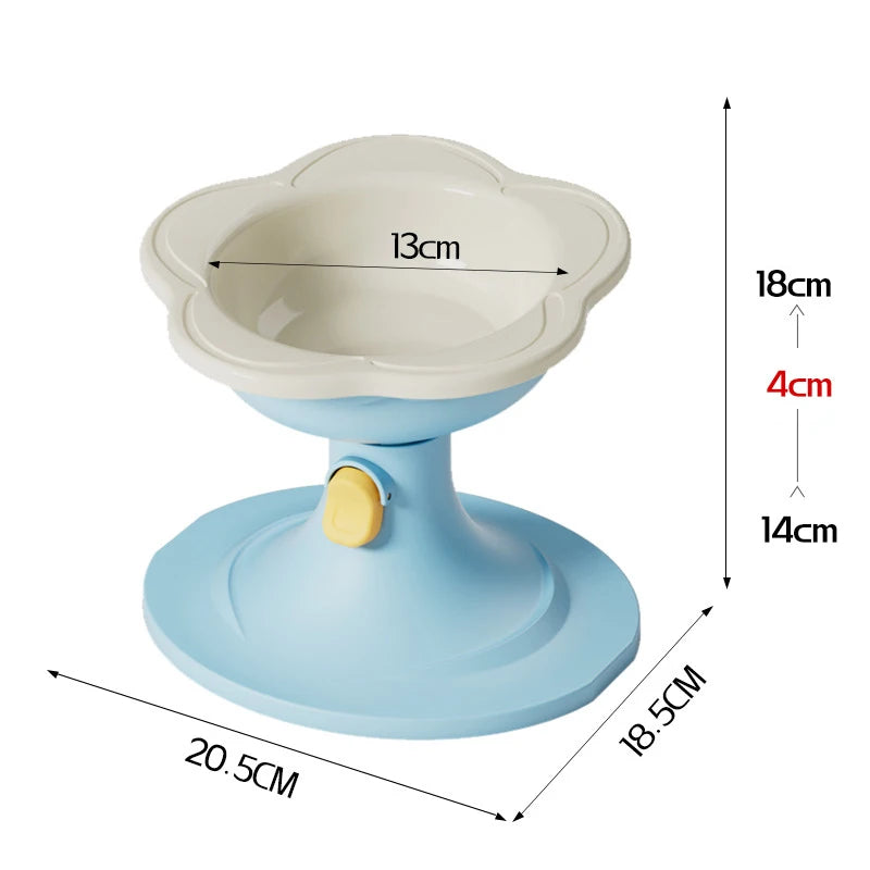 Reliable Stand-up Ceramic Cat Bowl with Pretty Floral Design; Pet Food and Water Dish for Neck Wellness Oasis Select A9
