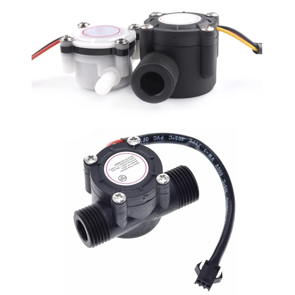 5-18V Water Flow Sensor Flowmeter Hall Flow Sensor Switch G1/2 Threads 1-30L/min For Water Heaters Coffee Machines Oasis Select