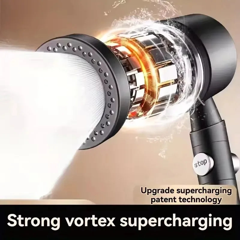 New High Pressure Water Saving Filter Shower Head 5 Modes Handheld Shower Head One Button Stop Bathroom Accessories Set Oasis Select