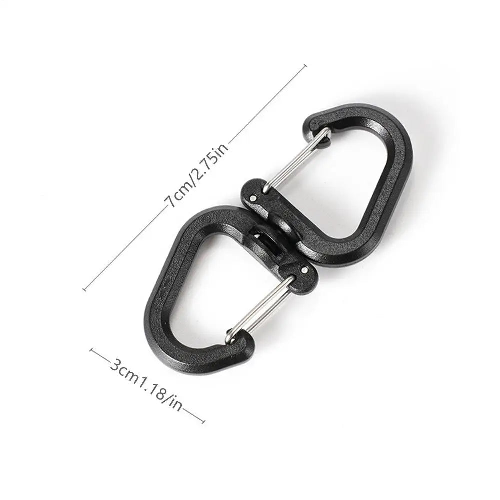 Outdoor Swivel Clip 360 Rotating Double Carabiner Portable S Chain Hooks Multi-Use Backpack Keychain Carabiner For Backpacks Oasis Select large