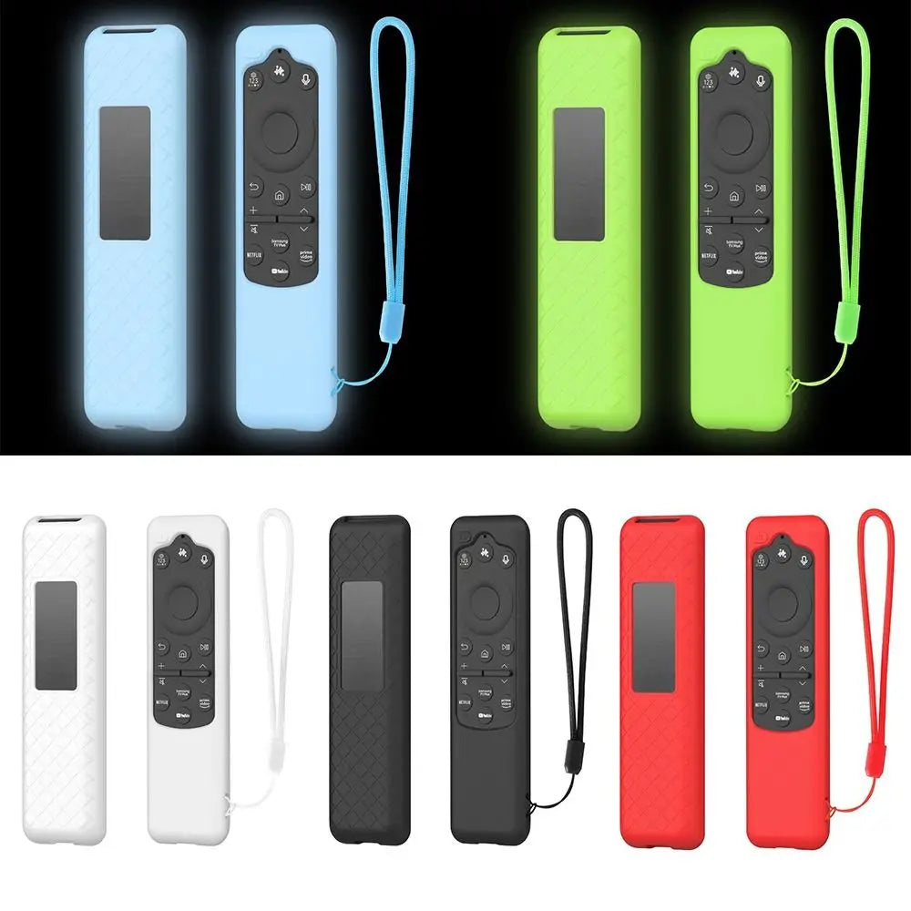 Silicone TV Remote Controller Cover with Lanyard Shockproof Protective Case Soft Shell for Samsung BN59-01432A/BN59-01480L Oasis Select