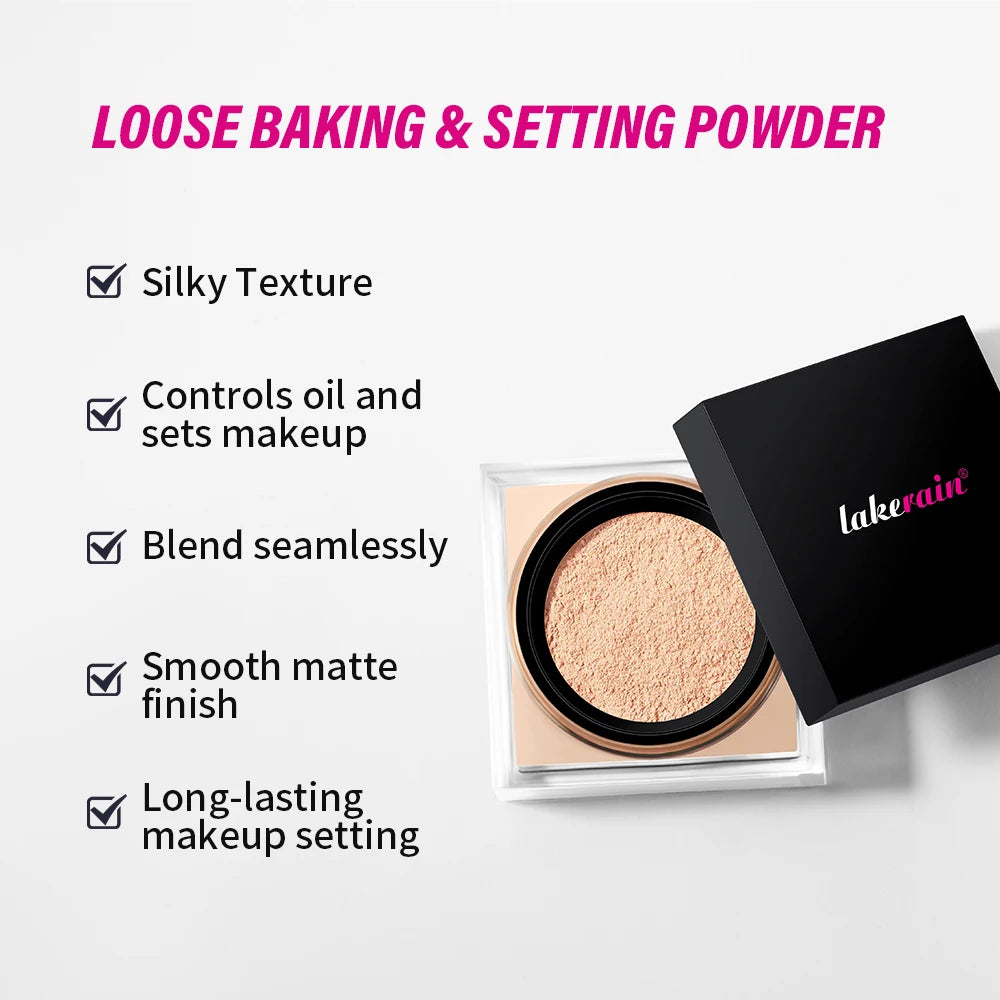 Loose powder makeup Loose Baking&Setting Powder Matte Waterproof Long Lasting Oil Control 4 Colors Loose Powder Makeup Cosmetics Oasis Select