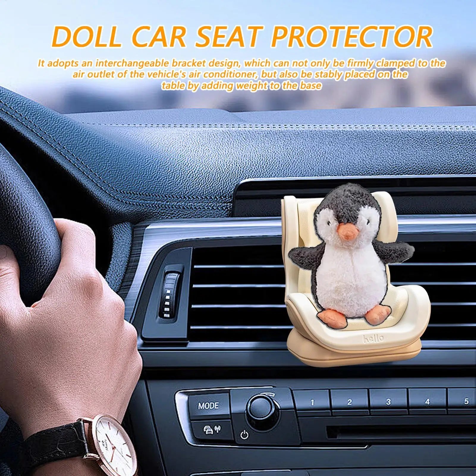 car Air Vent Doll Car Seat Stuffed Doll Seat for Car Desktop Ornament Plush Toy Carseat for Sedan Truck Creative Play Enthusiast Oasis Select