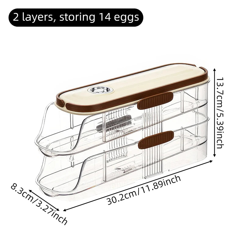 Automatic Rolling Egg Storage Rack – Fridge Organizer Box Egg Storage Rack Oasis Select Single row-2