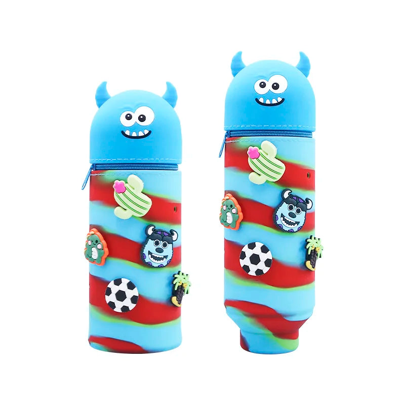 Cute Animal Pencil Case, 2-in-1 Pencil Bag with Zipper Pen Holder, Soft Silicone Pencil Case, Suitable for School Office Oasis Select New Style 4