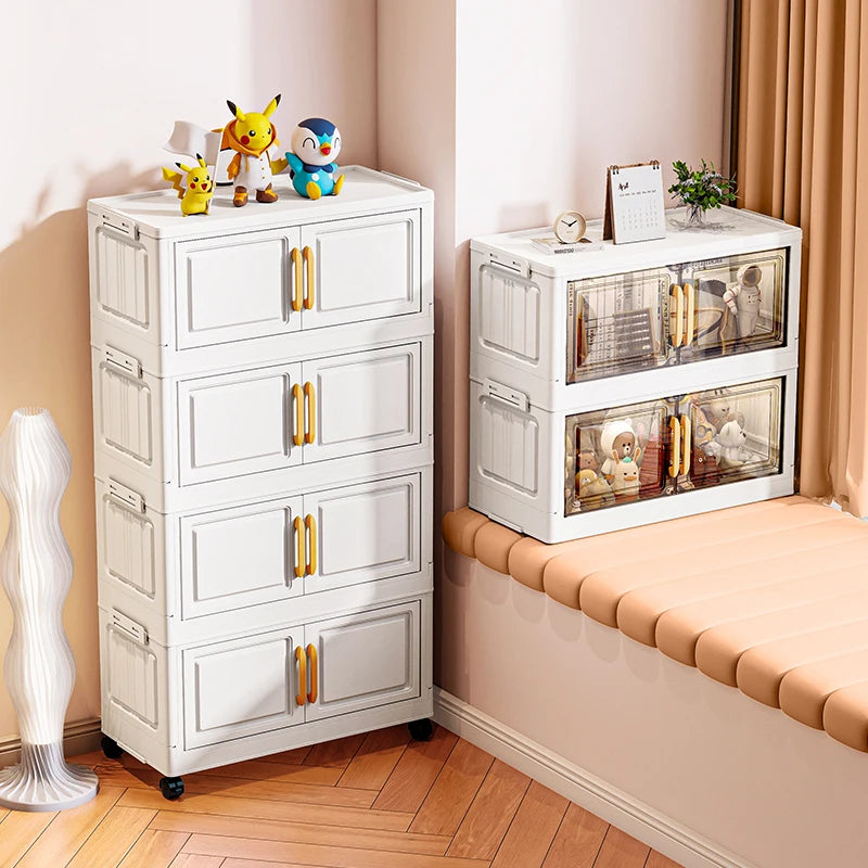 Double-door living room storage cabinet, folding floor-standing storage box, no installation required, simple storage cabinet Oasis Select
