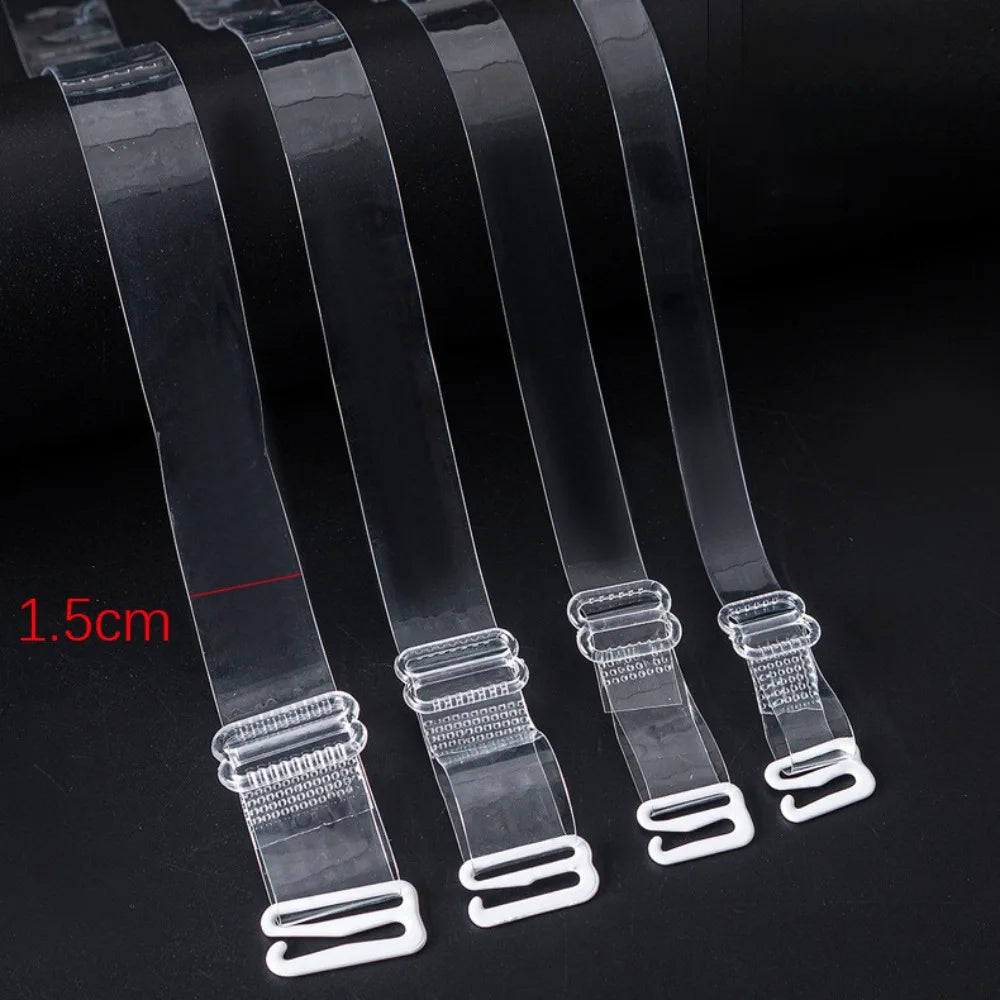 Sexy Off-the-shoulder Transparent Bra Straps Detachable Anti Slip Underwear Strap Adjustable Invisible Shoulder Strap Tops Oasis Select Rubber Buckle-1.5cm One Size