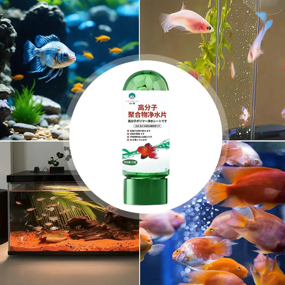 2pcs Water Purification Tablets Fish Bowl Water Cleaning Odor Remover Effective Algae Repellent Agent For Home Aquarium Fish Oasis Select
