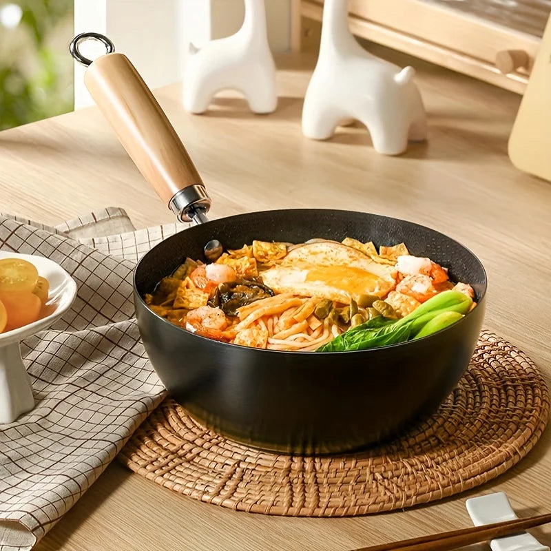 Cast Iron Wok Non-Stick Flat Bottom Fry Pan 26cm | CHANSUNRUN Cast Iron Wok Oasis Select
