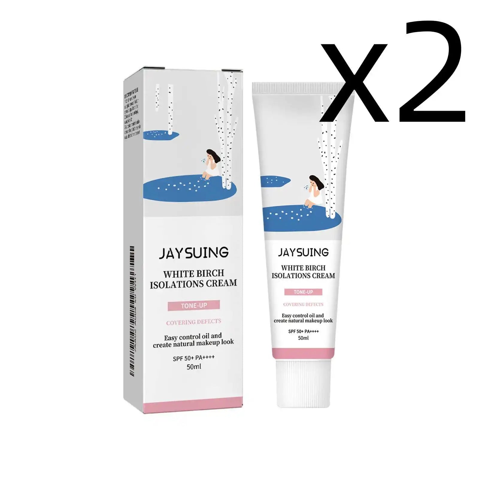 Sunscreen Spf 50+ Pa+++ Uv Protection Isolation Sunblock Refreshing Brightening Hydrating Waterproof Makeup Whit-ening Sun Cream Oasis Select 2x50ml 50 ML