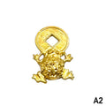 Feng Shui Lucky Golden Frog Alloy Wallet Charm Amulet