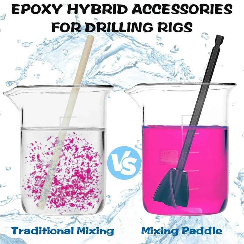 WISH 16Pcs Resin Mixer Paddles,Reusable Plastic Paint Mixer Drill Attachment,Helix Resin Drill Mixer Paint Stirrer For Drill Oasis Select