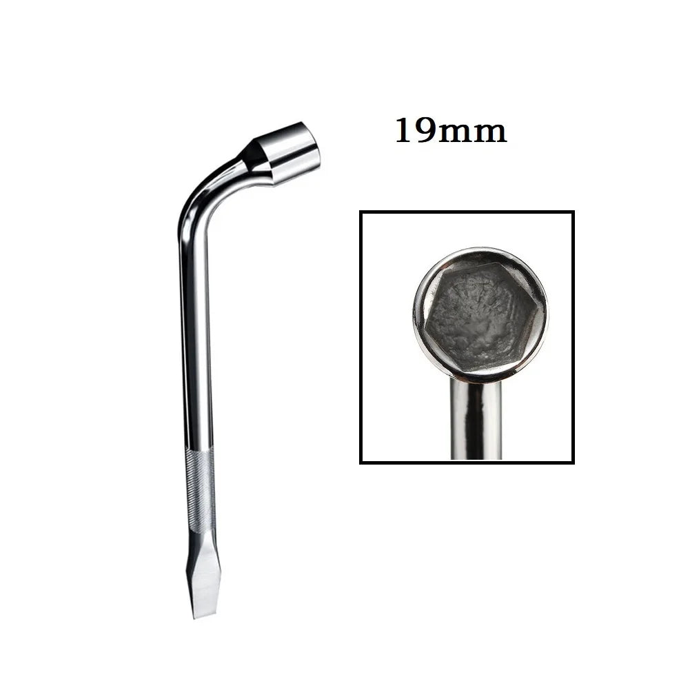 17/19/21mm Car Spare Tire Lug Wrench L Type Hexagonal Head Heavy Duty Lug Hex Nut Bolt Socket Spanner Car Hand Tool Oasis Select 19mm