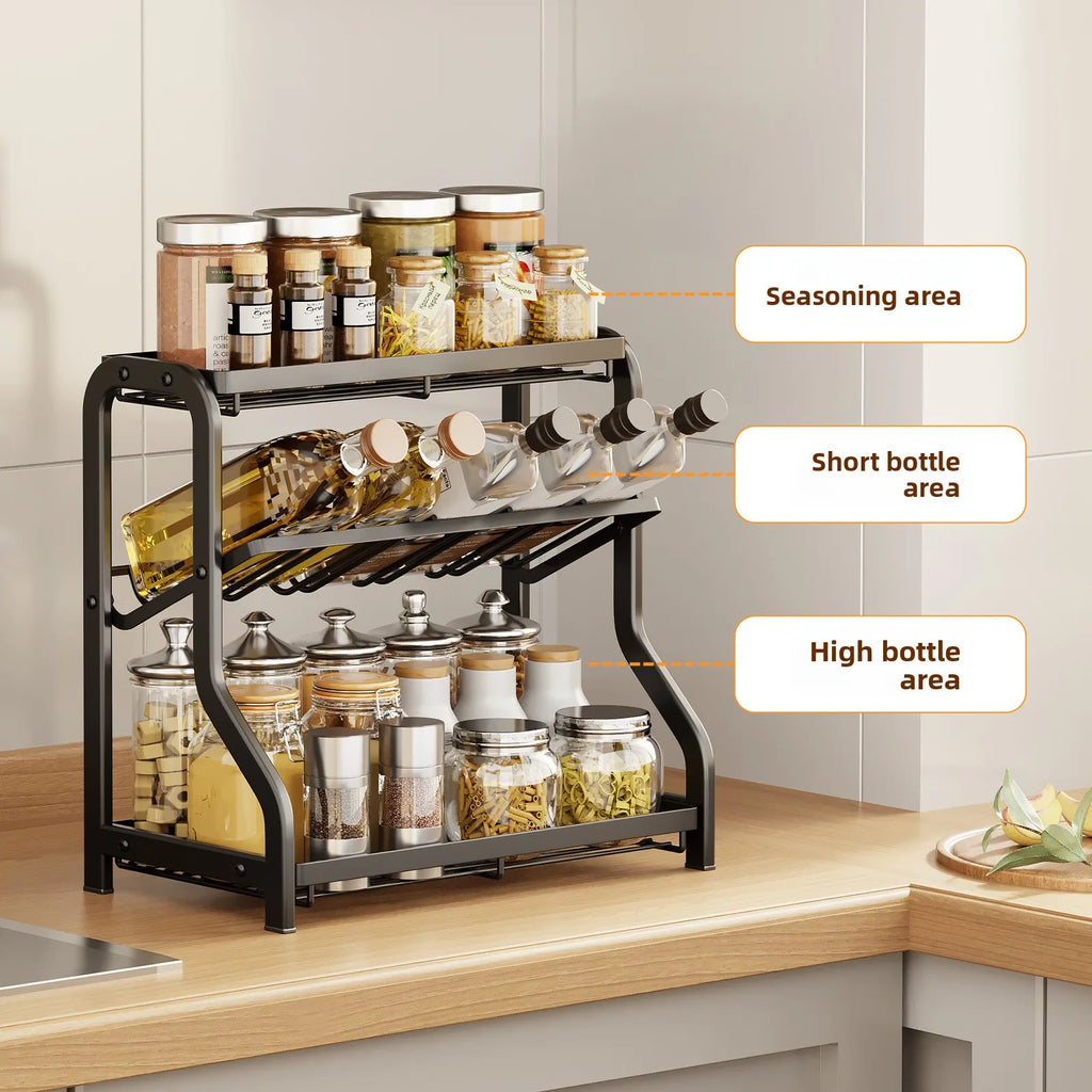 Kitchen rack, seasoning rack, countertop, soy sauce seasoning, seasoning storage, shelf, household goods Oasis Select