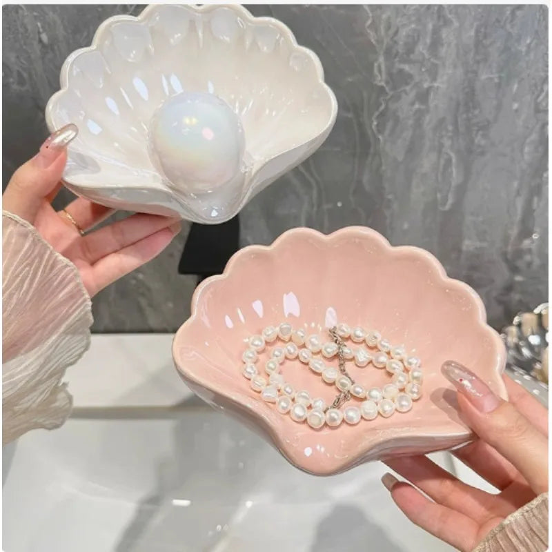 Shell Soap Box Bathroom Creative High-end Light Luxury Home and Daily Necessities Ceramics Decoration Oasis Select