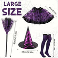 Halloween Party Witch Costume Set for Adults - Tulle Skirt + Witch Hat + Bat Accents, Purple Witch Outfit Oasis Select Purple Witch one size fits all