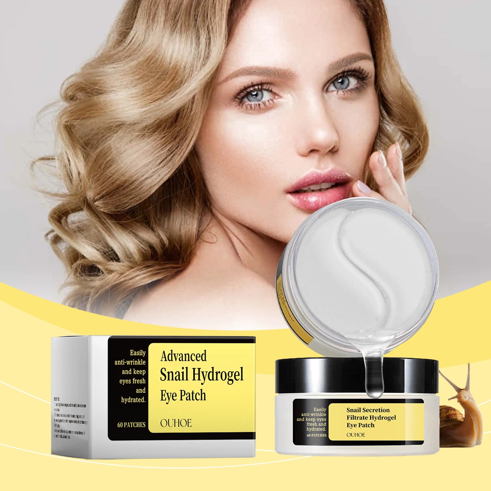 Snail Eye Patches – Dark Circles, Puffiness & Fine Lines 60pc Eye Treatment Patches Oasis Select