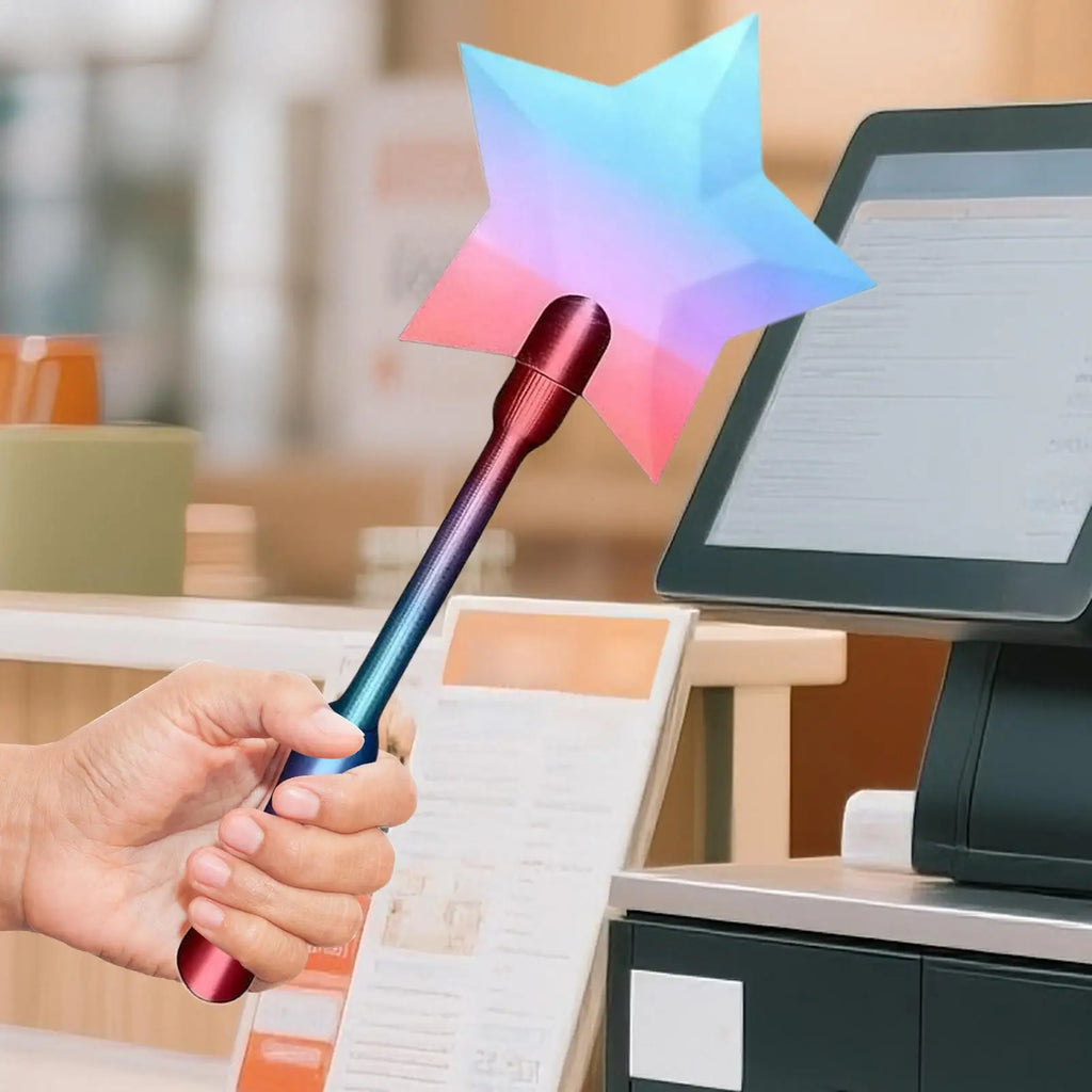 Payment Card Holder Wand 3D Printed Star Stick Contactless Card Holder Wand for Kids Women Store Supermarket Restaurant Party Oasis Select