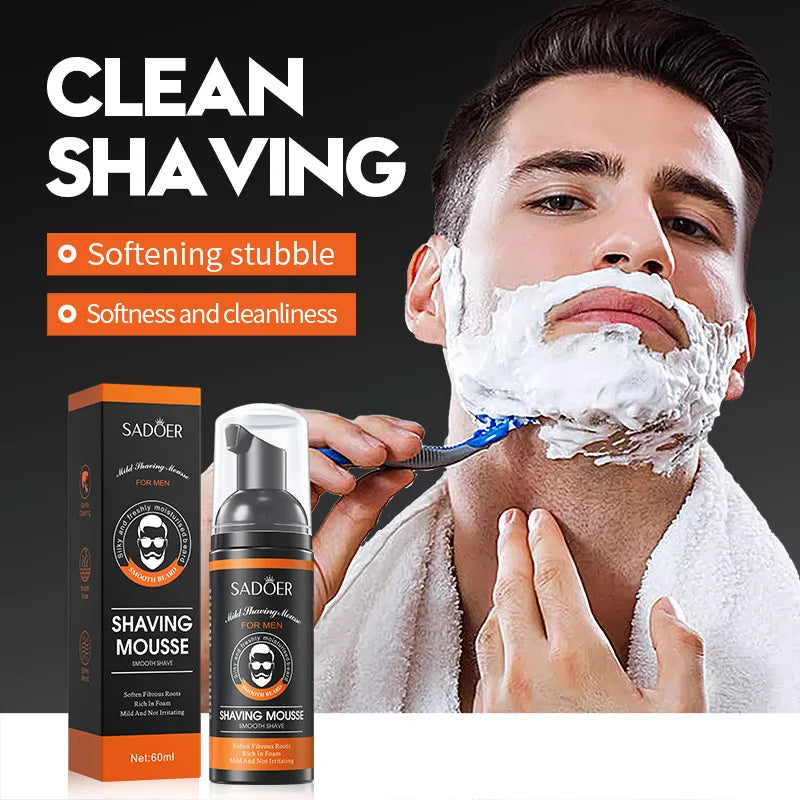 60ml Men's Shaving Mousse Mild Not Irritaing Clean Smooth Soften Sideburn Beard Shaving Cream For Man Grooming Accessories Oasis Select