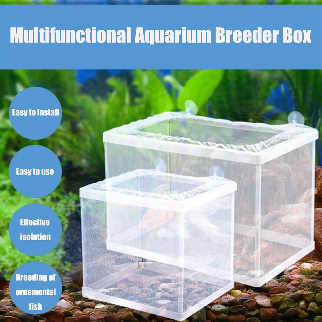 Breeder Box for Fish Tank Fish Isolation Box Mesh Box Juvenile Fish Separation Net with Suction Cups Fish Tank Incubator Box Oasis Select