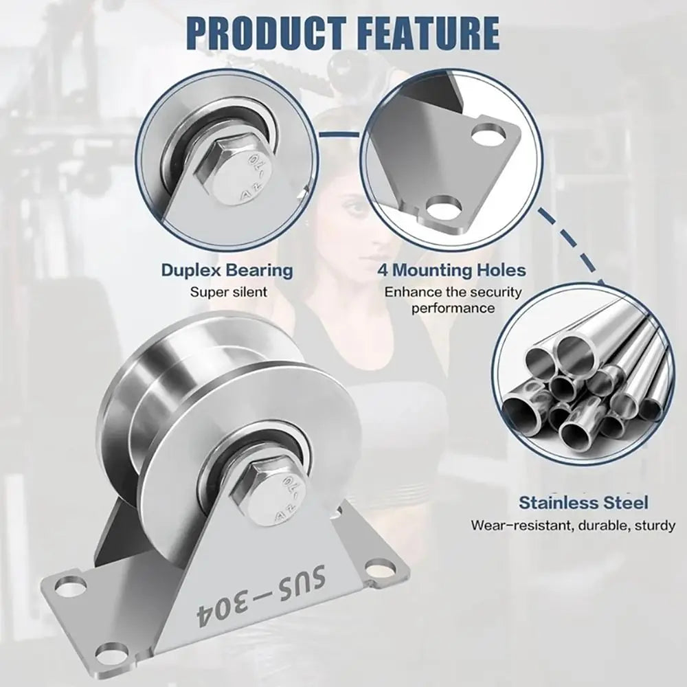Type 48 Stainless Steel Track Bearing Pulley | U V H Groove Roller