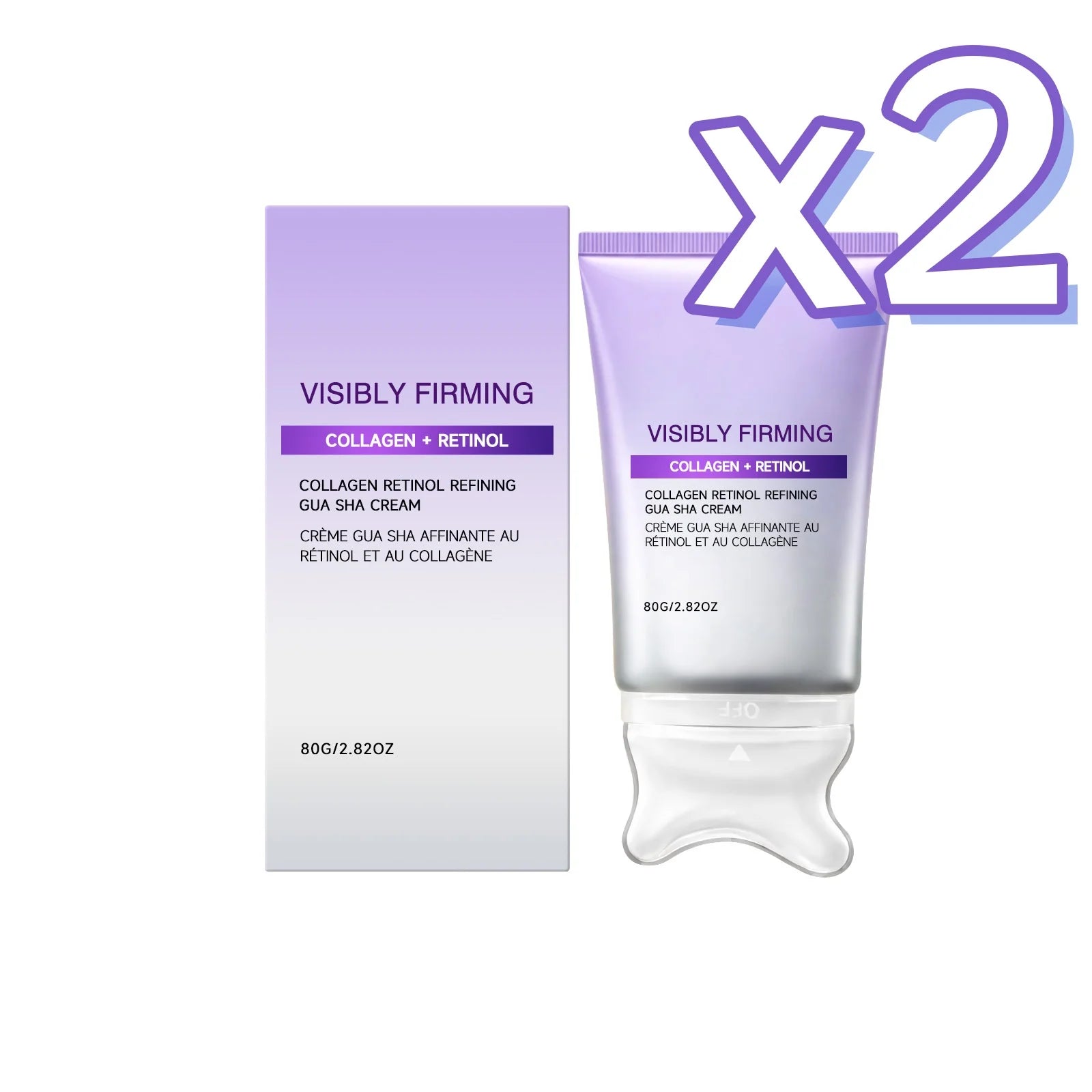 Instant Lifting Face Cream Sculpting Contour Gua Sha Cream Retinol Collagen Lift Sagging Skin Face Cheek Neck Scraping Therapy Oasis Select 80g boxed x2