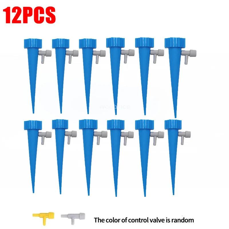 Automatic Drip Plants Irrigation Drip Irrigation Garden Watering System Garden Plant Self Watering Kits Insert Watering Devices Oasis Select 12PCS-Blue