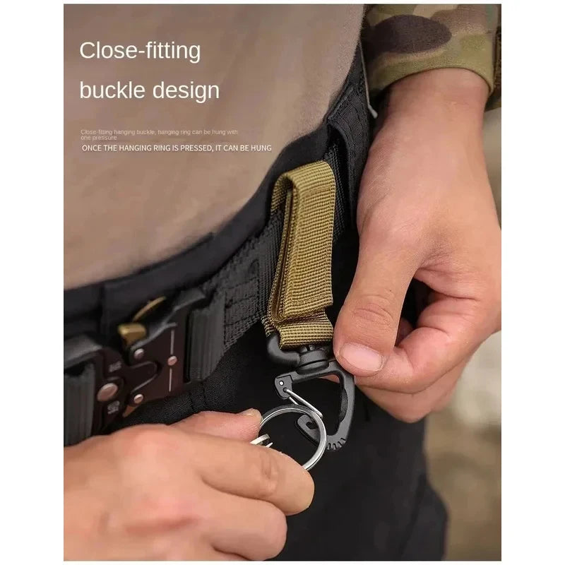 2/4Pcs Tactical Hanging Key Hook Clip Clamp Buckle Nylon Webbing Molle Belt Carabiner Outdoor Strap Climbing Accessories Oasis Select