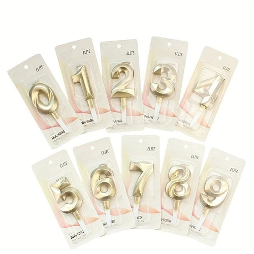 3D Gold Diamond Number Candles Large Birthday Cake Topper Wedding Anniversary Party Decorations for Home Celebration Supplies Oasis Select 0