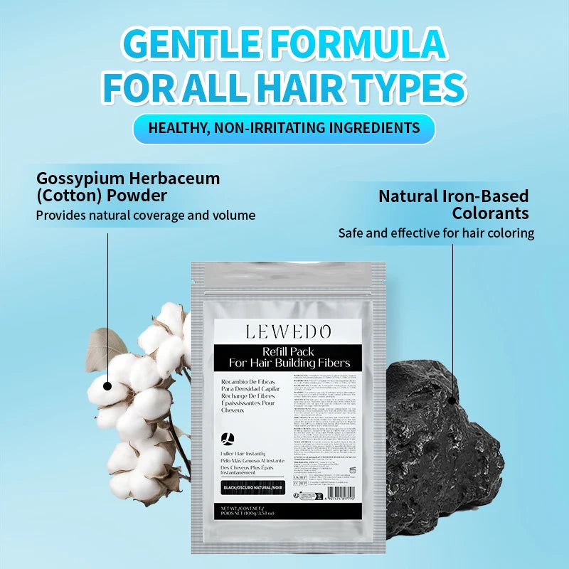 LEWEDO Keratin Hair Building Fibers 100g Refill – Fuller Hair