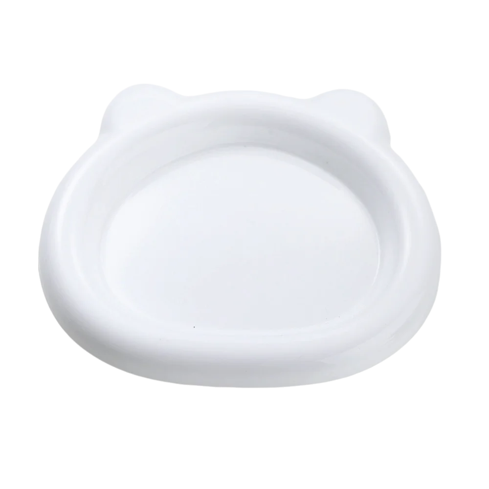 Colorful Plastic PP Cat Bowls Little Bear Pastry Plate Kitten Bowl Ins Cute Pet Supplies for Puppy Cat Oasis Select White
