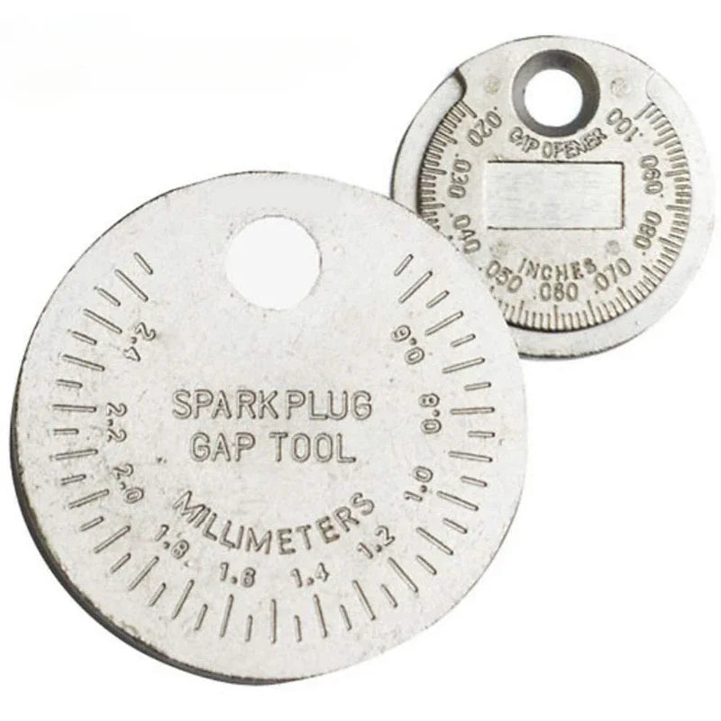 0.6-2.4mm Range Coin-Type Spark Plug Gage Gap Tool Feeler Spark Plug Gap Measurement Tool Easy-To-Read Scale Car Repair Tools Oasis Select