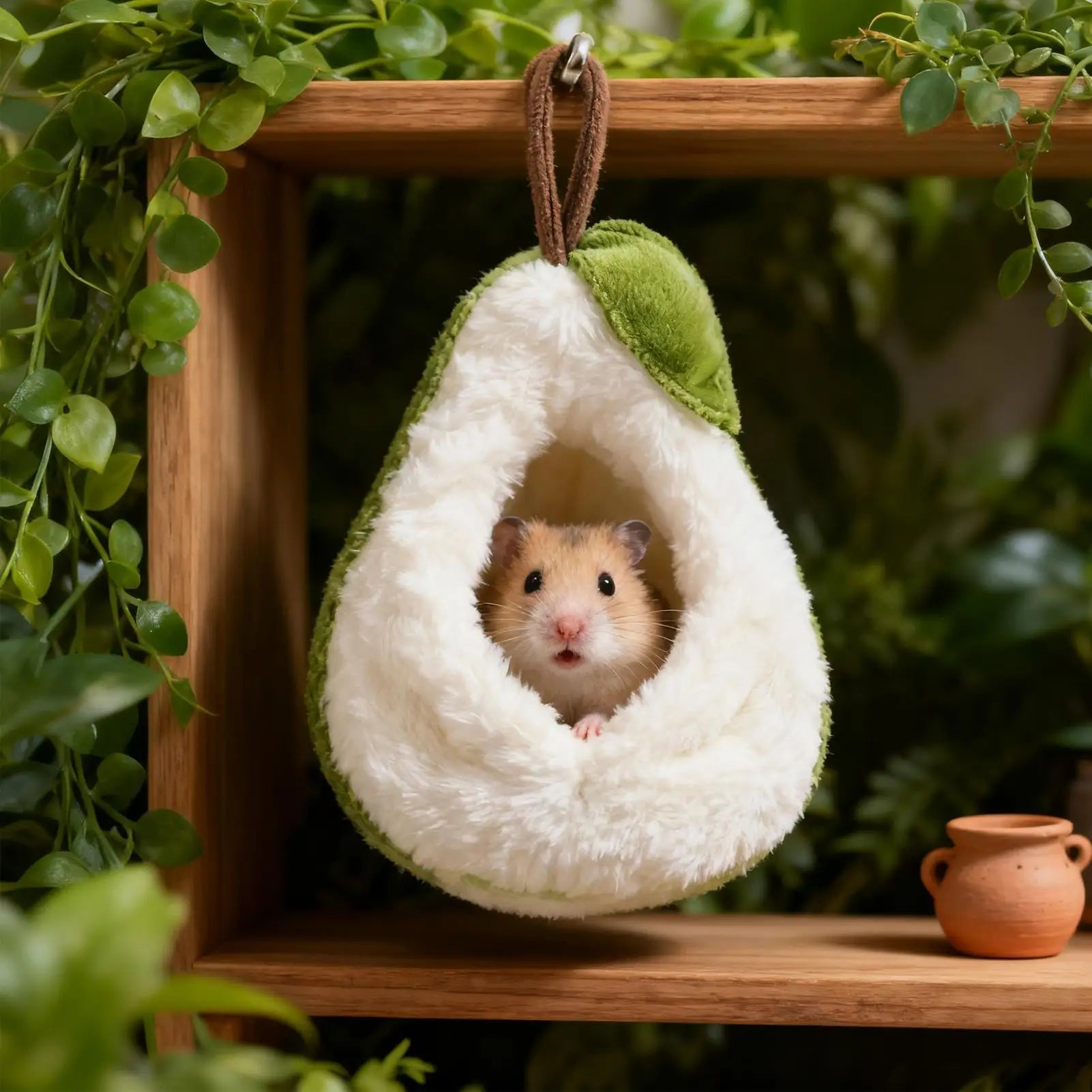 Ferret Bed with Hook House Funny Decor Funny Hamster Bed Warm Nest Hamster Hammock Pear-Shaped Plush Warm Cage Accessories Oasis Select