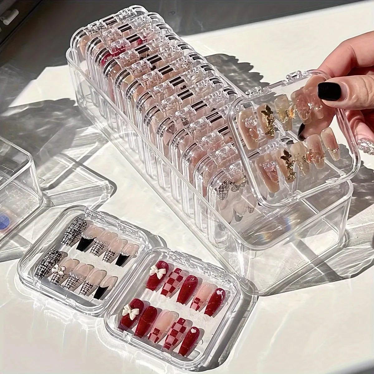 Transparent Nail Storage Box, Fake Nail Display Box, Bracelet, Jewelry, Jewelry Organizing Box Oasis Select