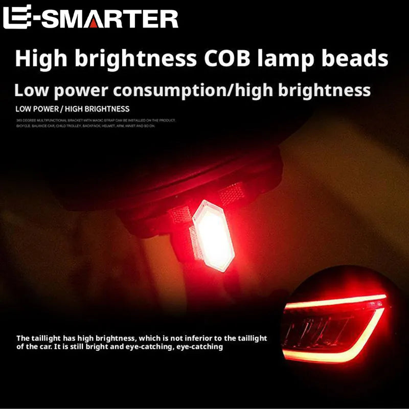Waterproof Bicycle Taillight LED Cycling Helmet Warning Safety Light USB Rechargeable Road MTB Red Tail Lamp Bike Accessories Oasis Select